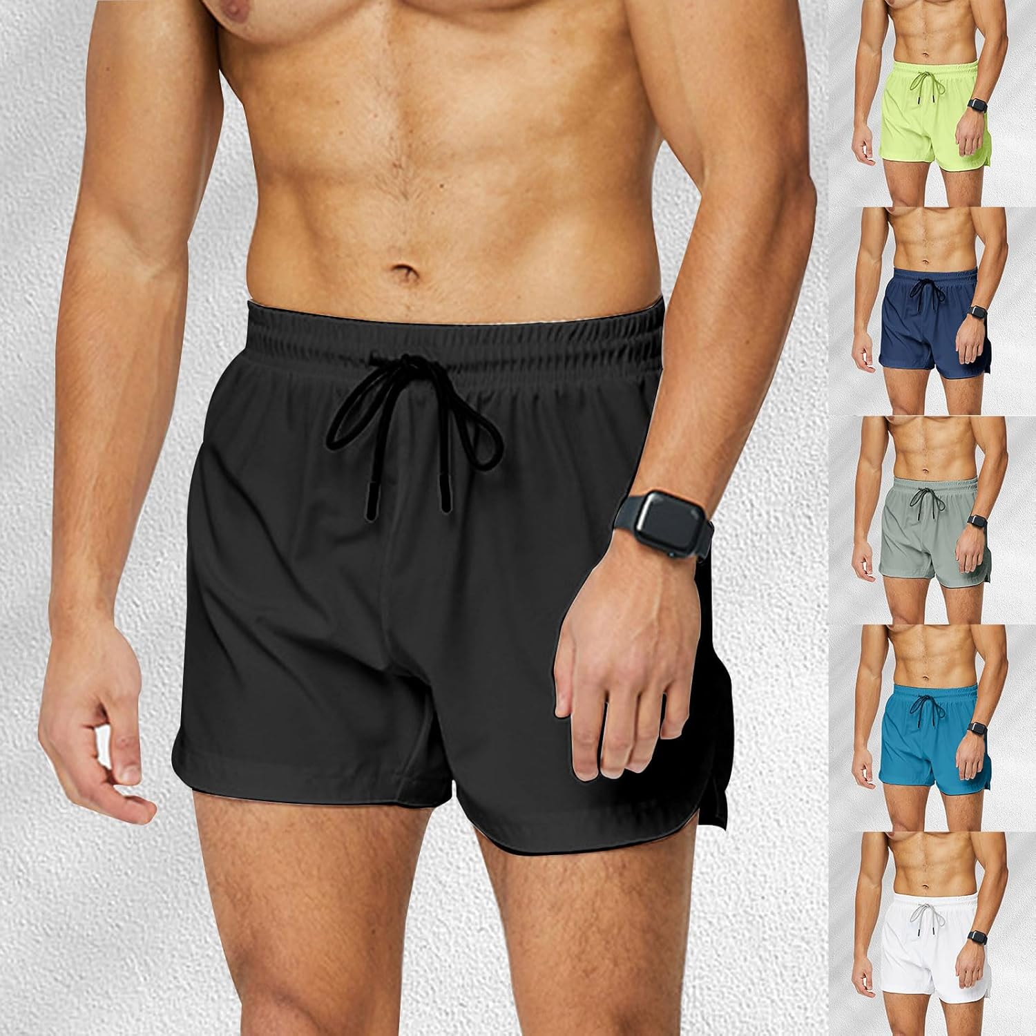 Mens Lightweight Elastic Waist Cargo Shorts