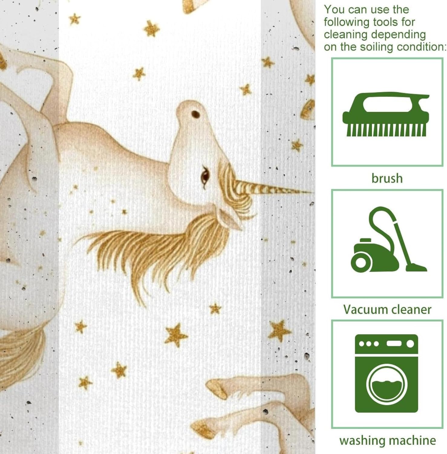 HOHODIY Set of 2 Gold Unicorns Kitchen Mats