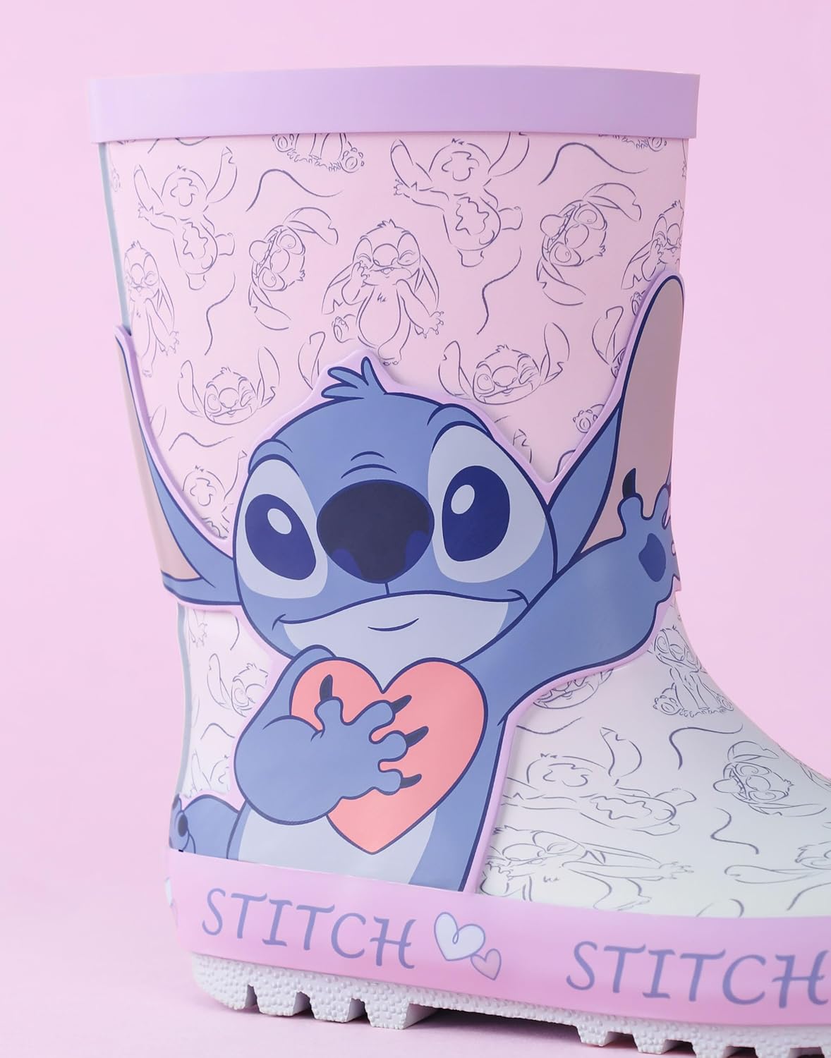 Disney Lilo Stitch Girls Wellington Boots in Purple 1