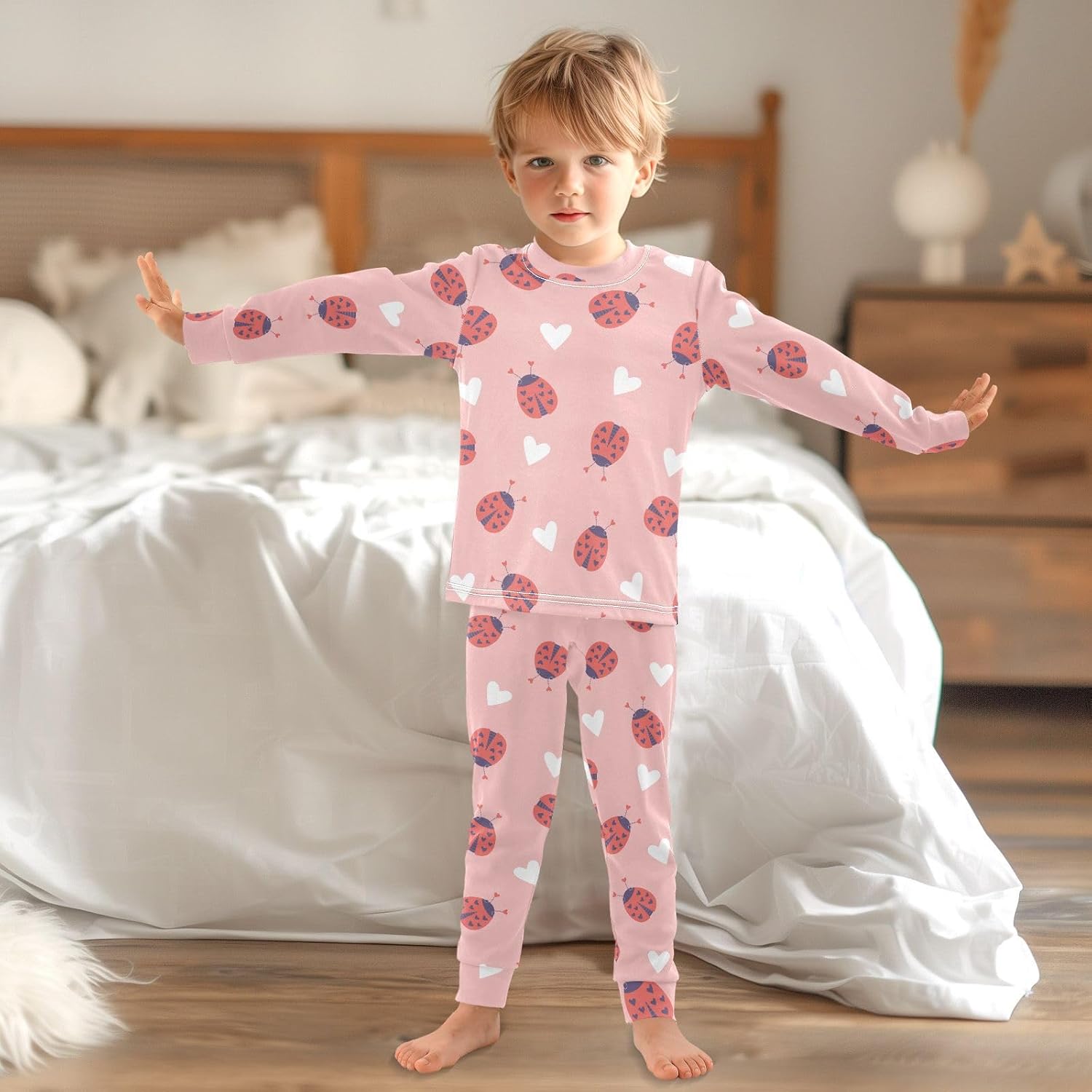WIFIU Soft Cotton 2 Piece Pajama Set for Girls 18M-8Y