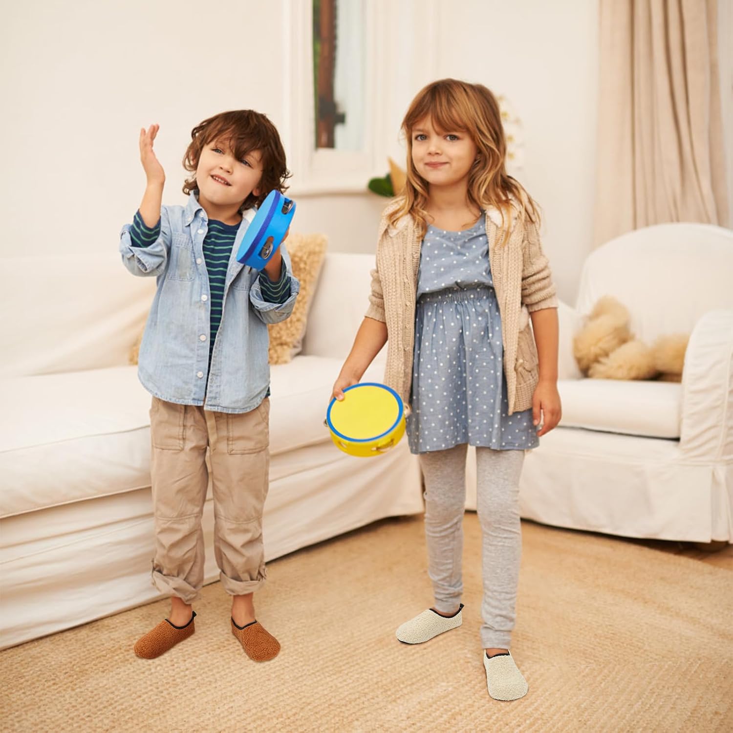 QFH Toddler Slippers with Soft Velvet Lining