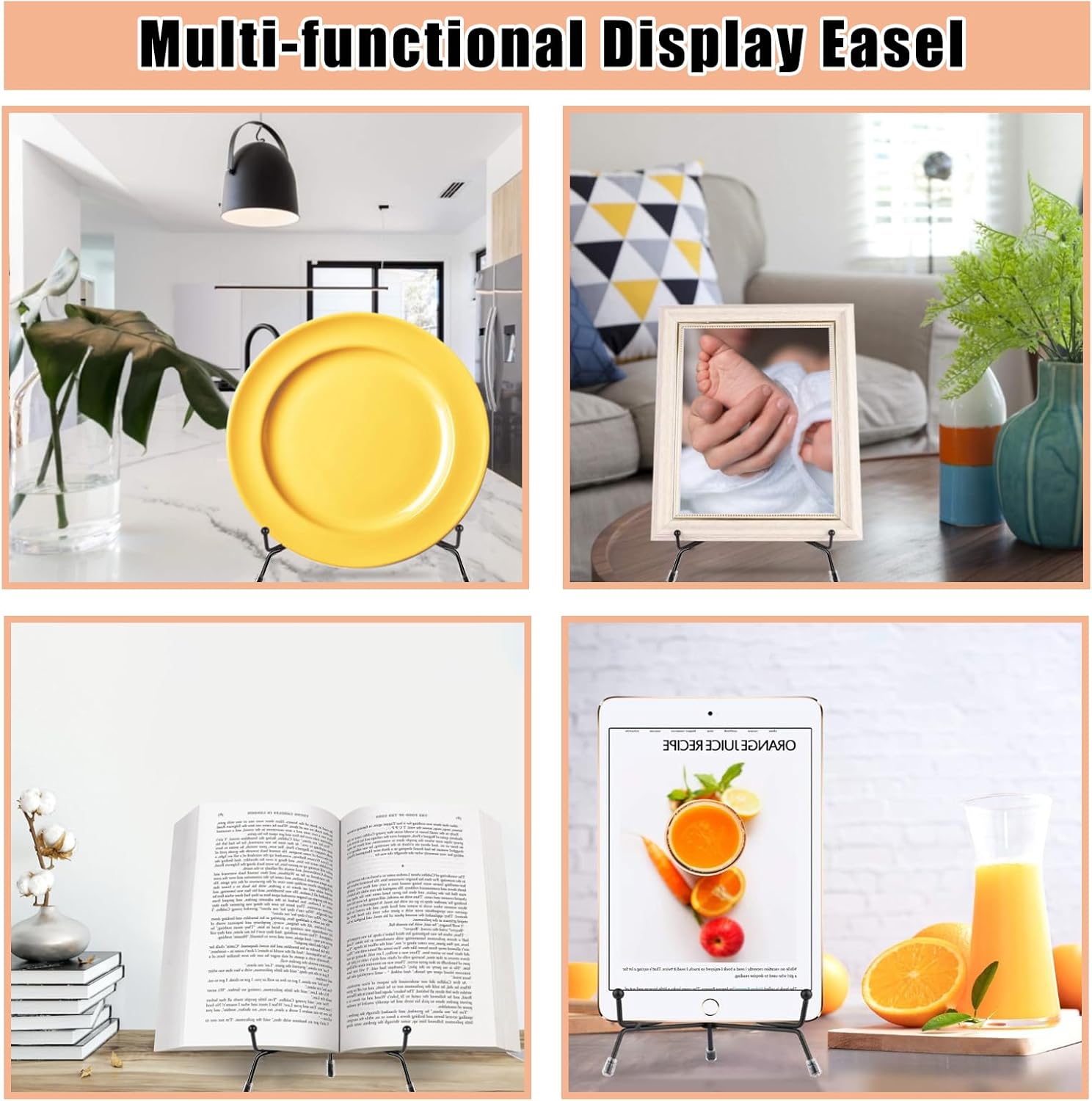 6 Pack Anti-Slip Iron Plate Stands for Display