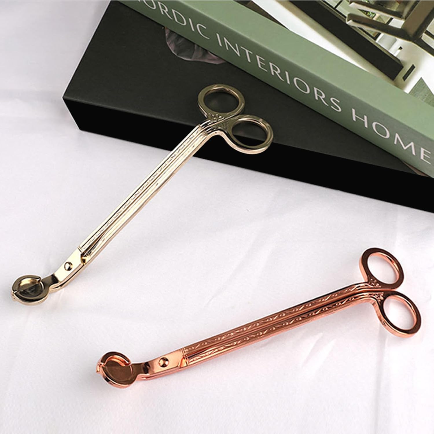 Floral Pattern Candle Wick Trimmer with Long Handle