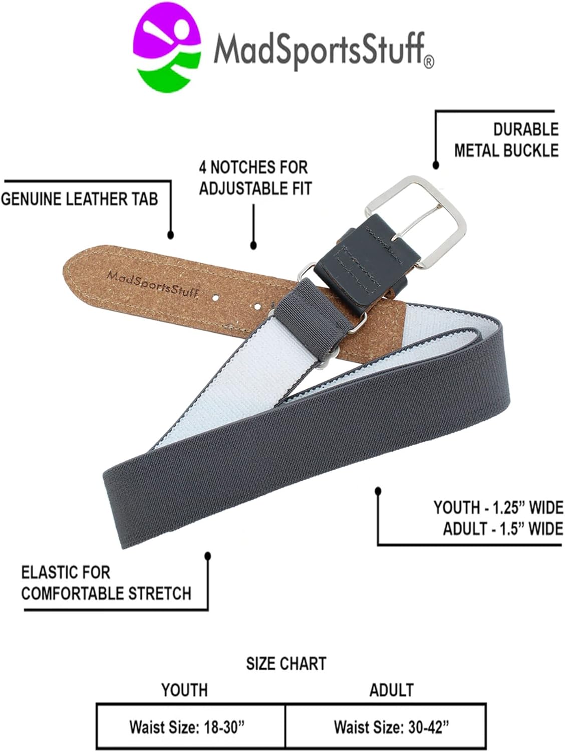 MadSportsStuff Multi-Sport Socks and Belt Combo 1