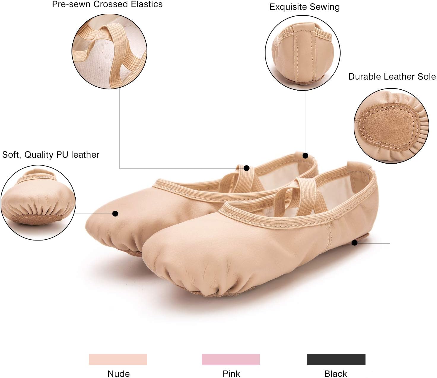 RoseMoli Ballet Shoes for Girls Kids Women Anti-Slip Yoga Slippers