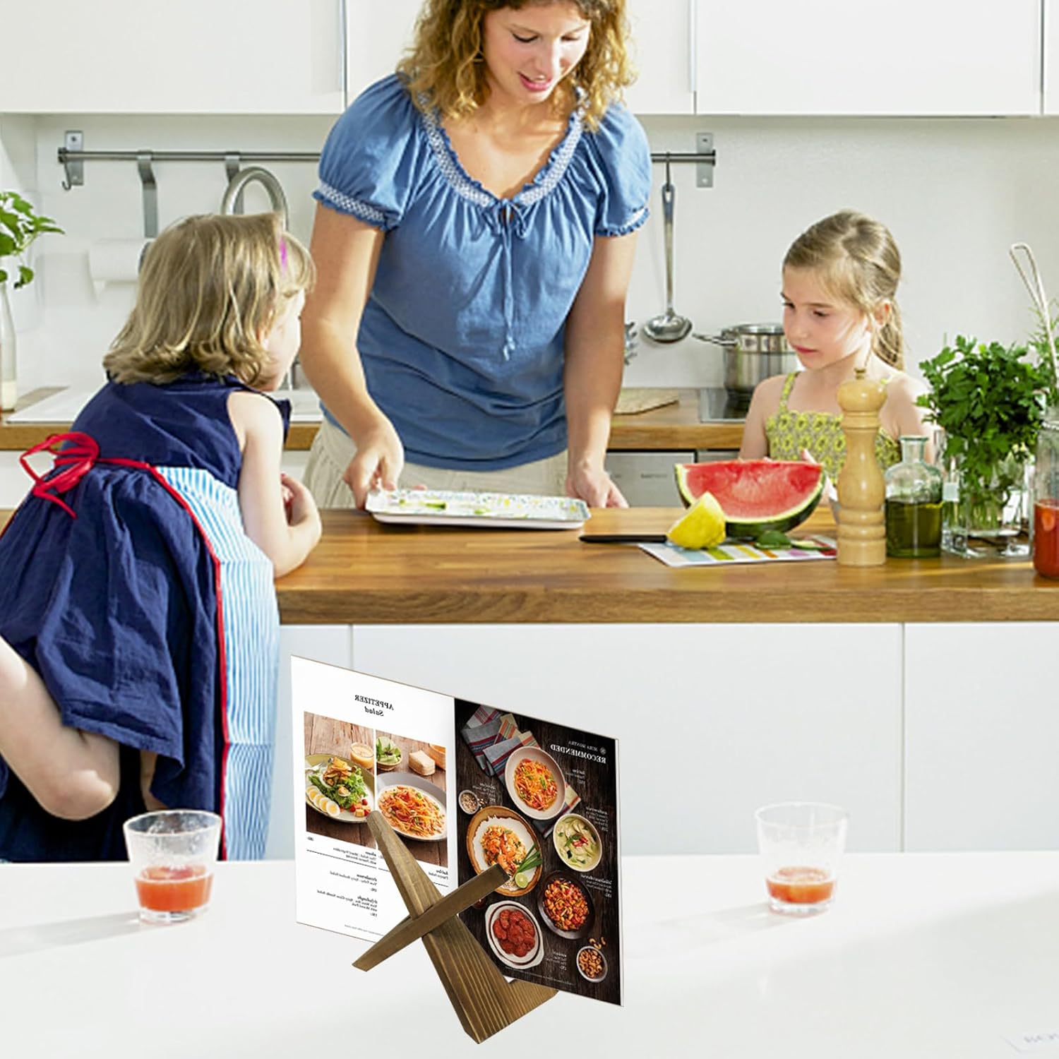 CANIPHA Wooden Display Stand for Cookbook Photo Plate Decorations
