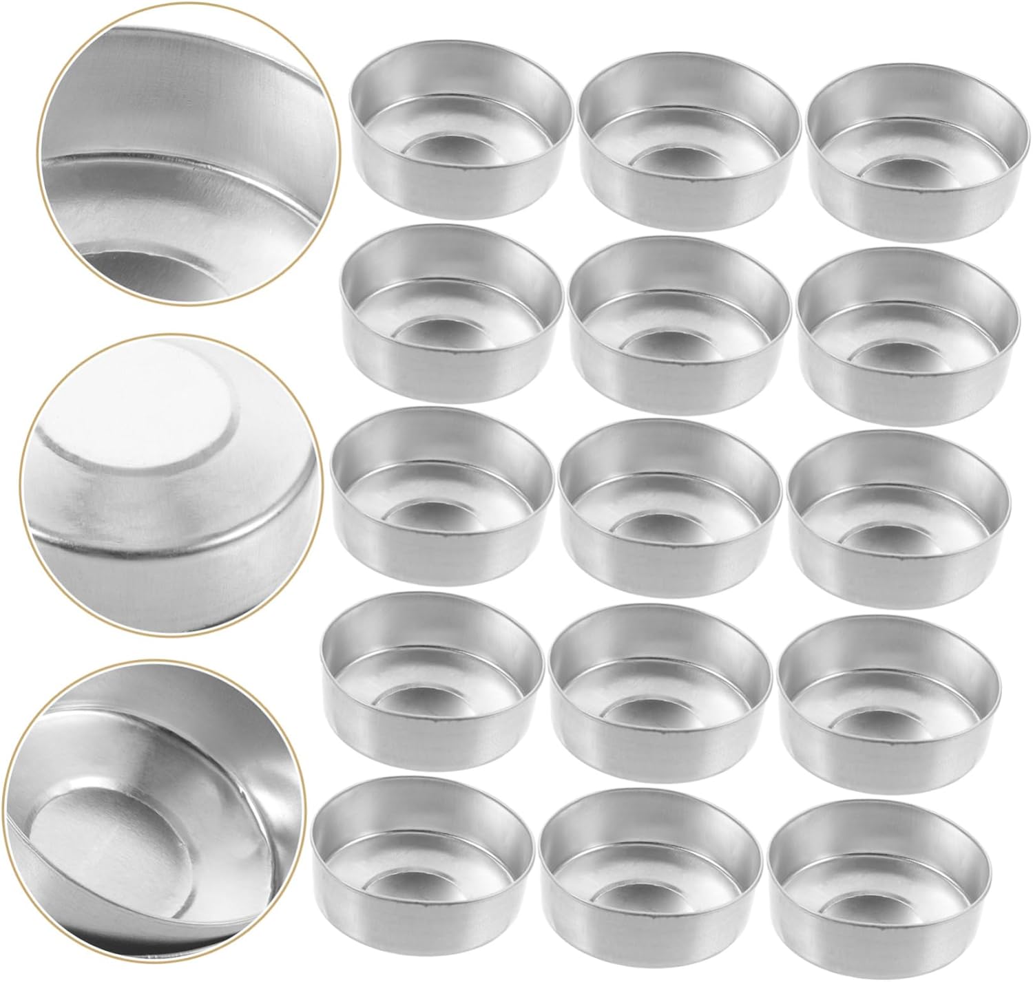 LIFKICH 500pcs Empty Tea Light Candle Containers for Candle Making