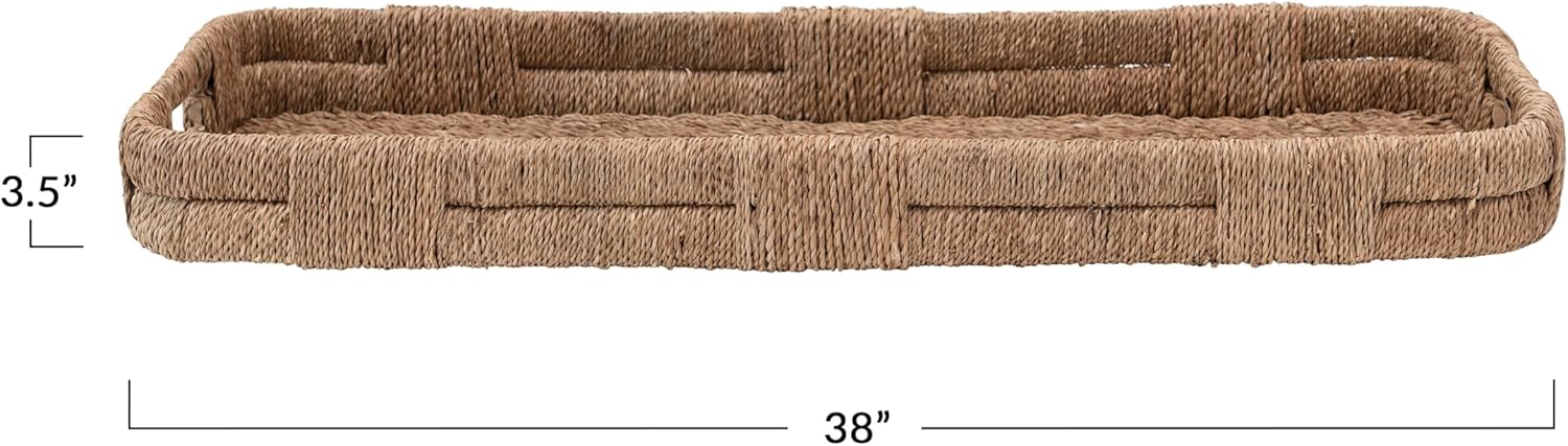 Creative Co-Op Hand-Woven Bankuan Decorative Tray Natural