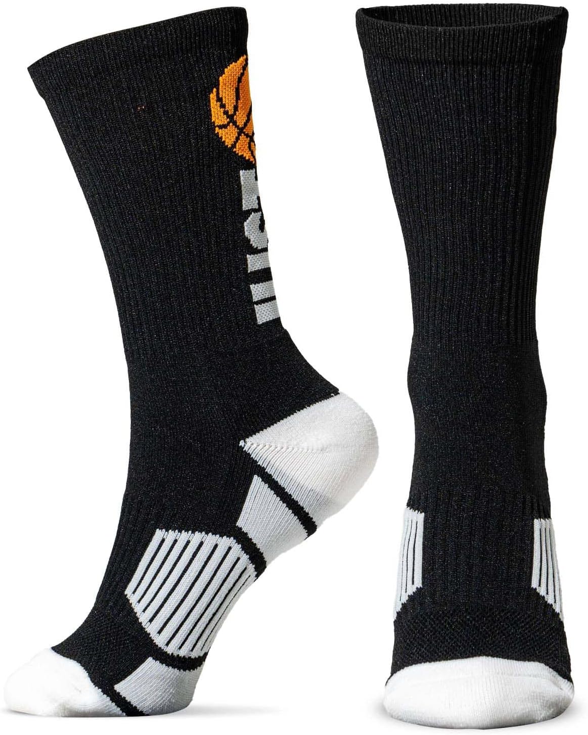 ChalkTalkSPORTS Elite Basketball Socks Mid Calf with Ball Design