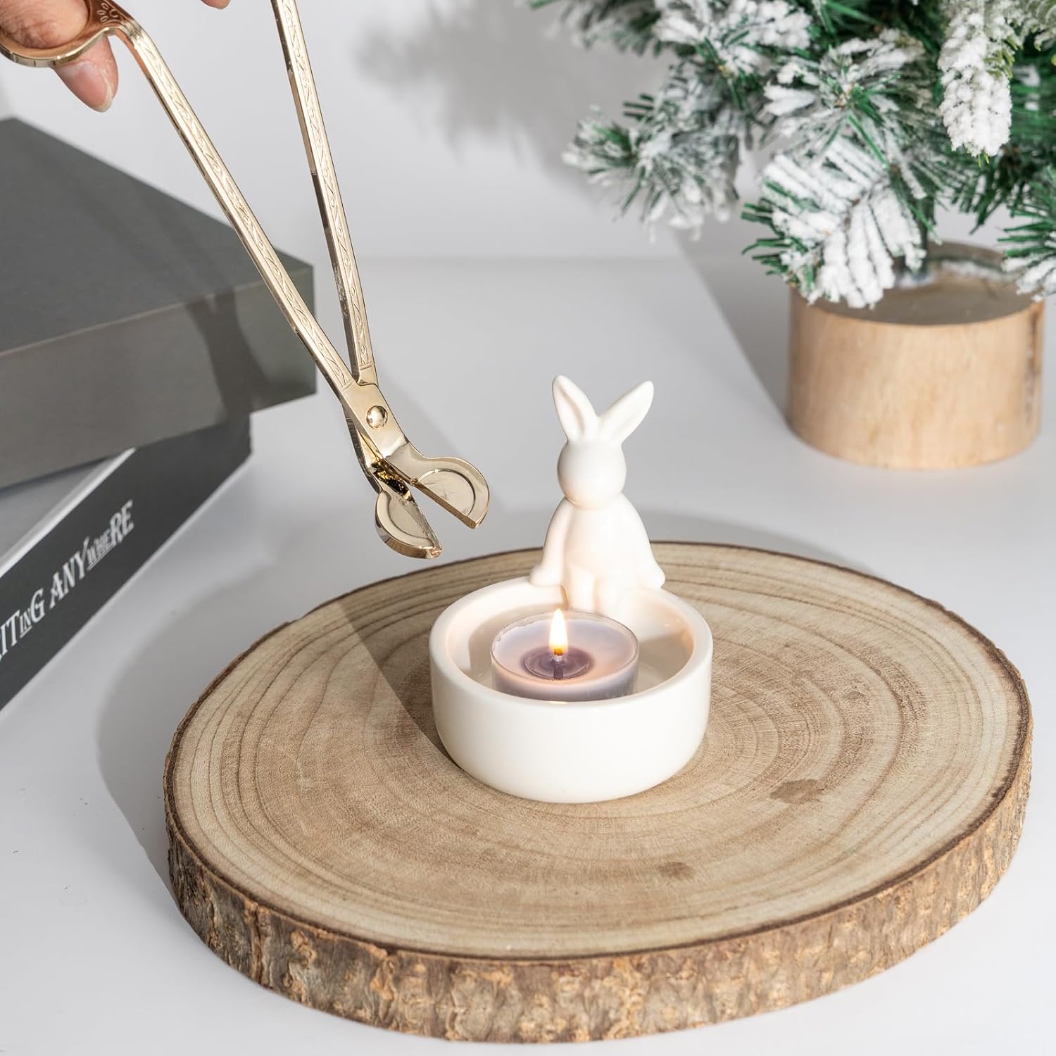Floral Pattern Candle Wick Trimmer with Long Handle