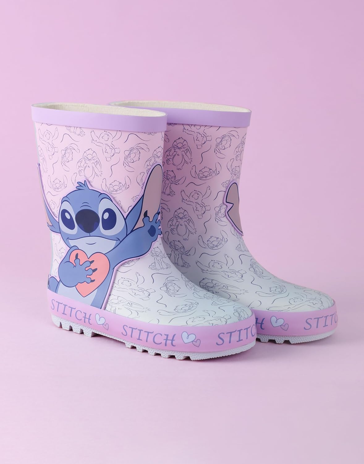 Disney Lilo Stitch Girls Wellington Boots in Purple 1