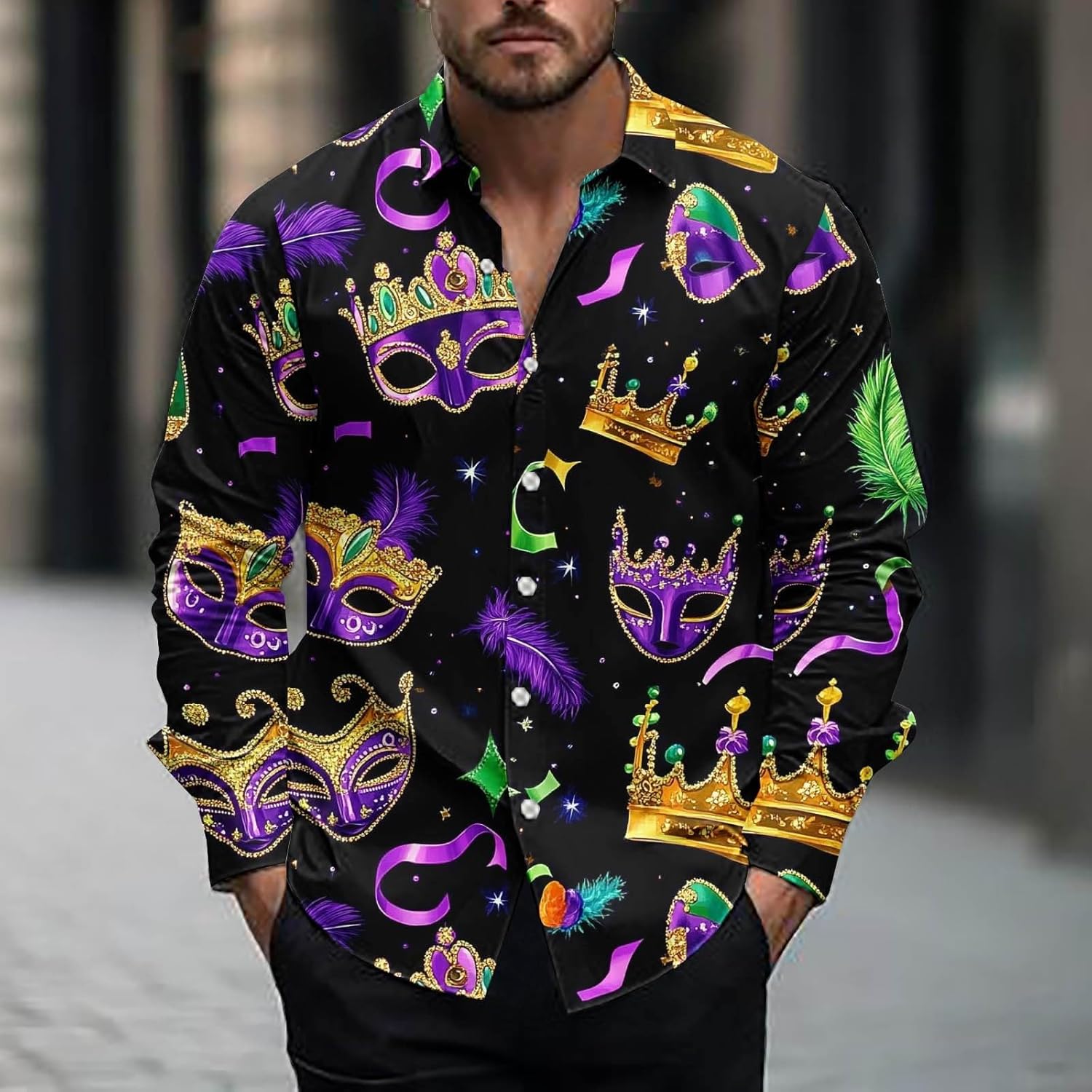 2025 Mardi Gras Long Sleeve T-Shirt Men