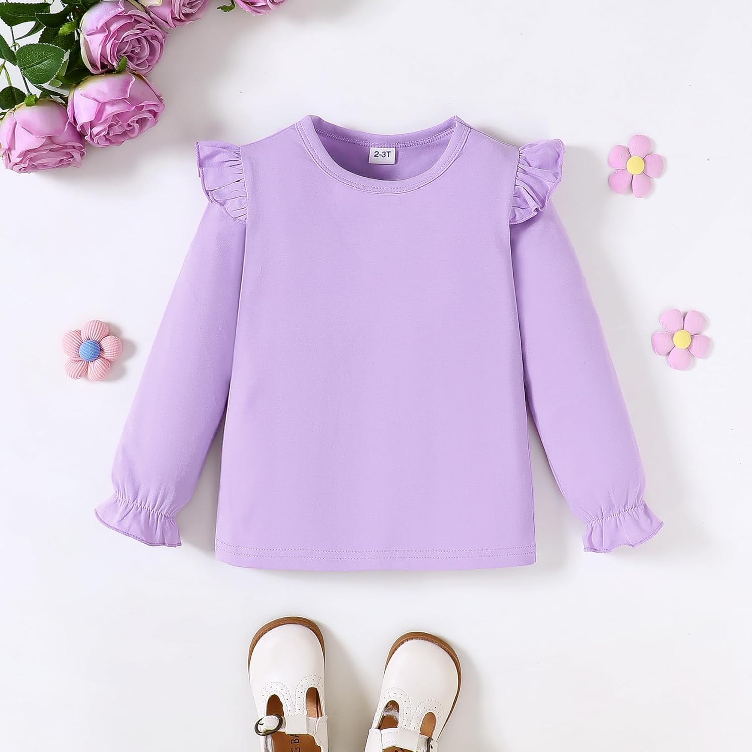LYSMuch 1-7T Toddler Girl Blouse Ruffle Shirt