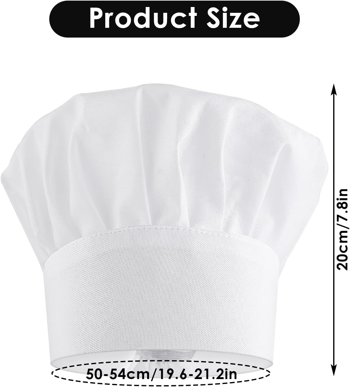 Lusofie Adjustable White Chef Hat for Adults and Kids