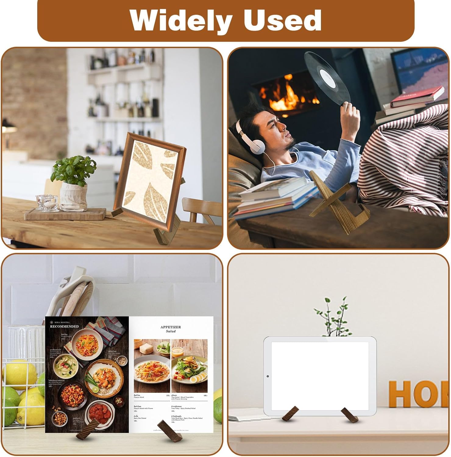 CANIPHA Wooden Display Stand for Cookbook Photo Plate Decorations