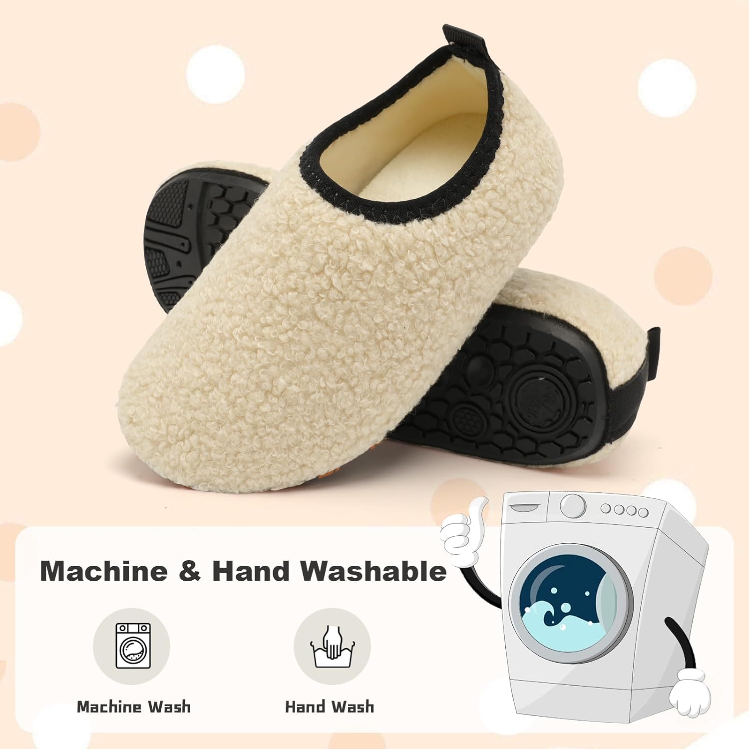 QFH Toddler Slippers with Soft Velvet Lining
