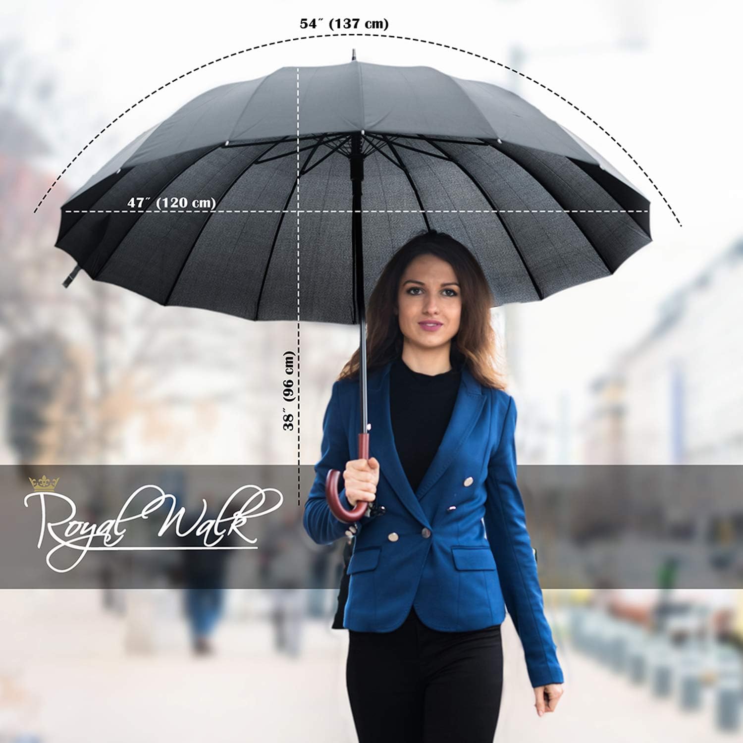 Royal Walk 54 Inch Windproof Large Umbrella for 2 Persons