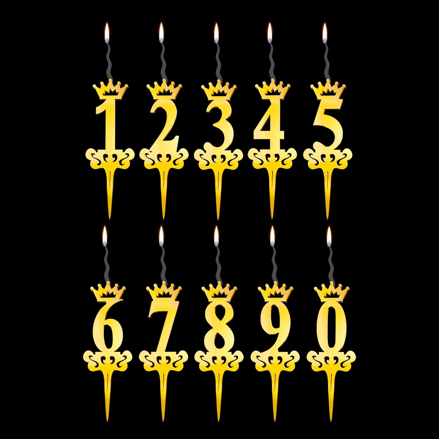Luxury Gold Birthday Candle Topper - Reusable Elegant