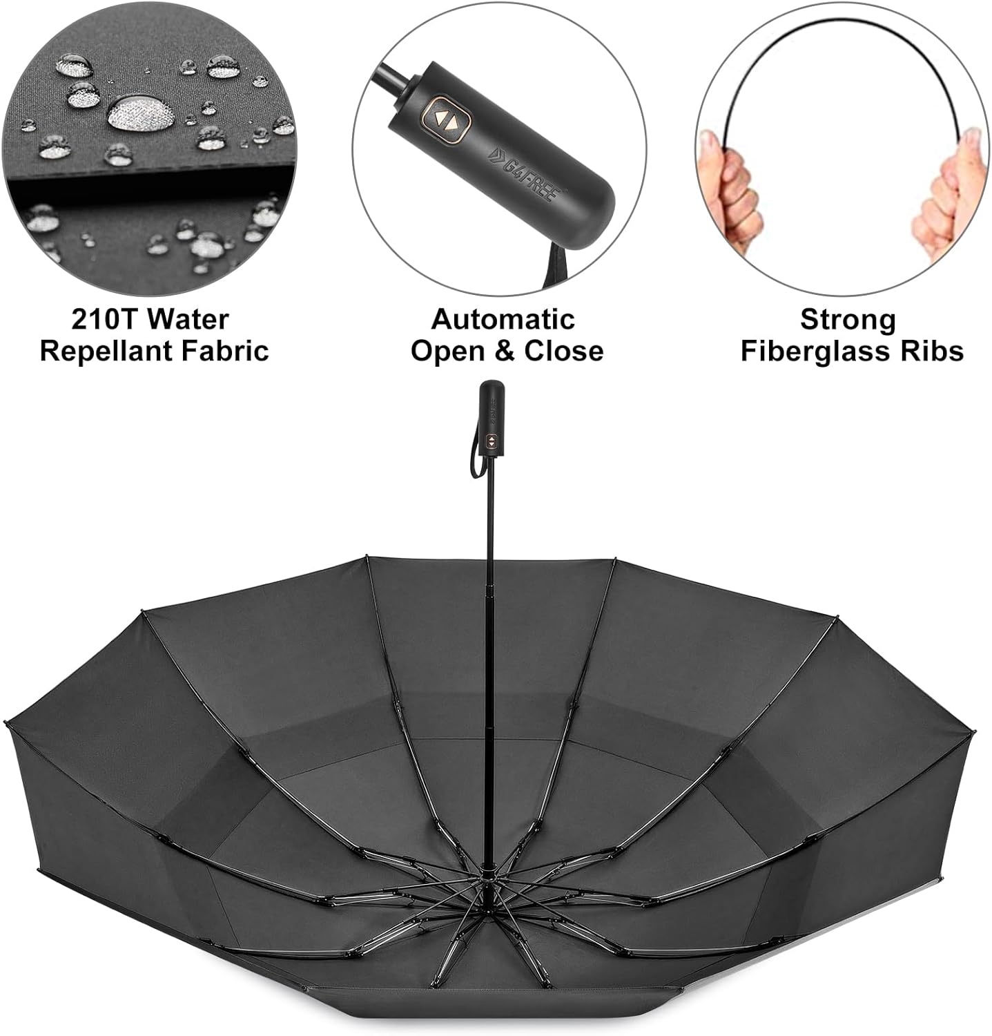 G4Free 62 Inch Double Canopy Folding Golf Umbrella