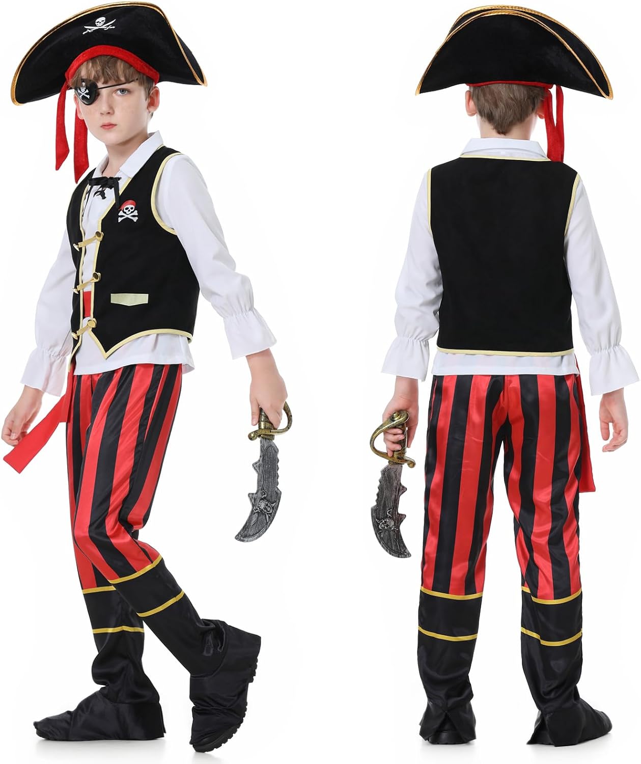 YuDanae Pirate Costume for Kids 3-12 Years