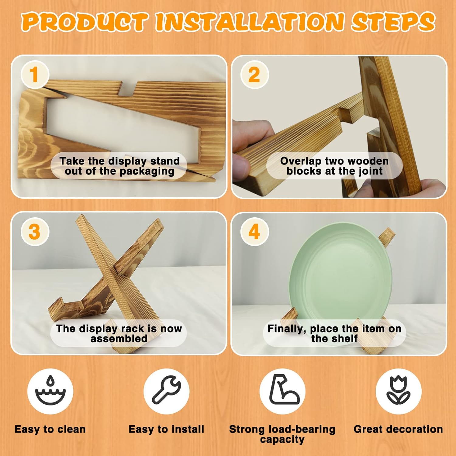 Yitexin 2 Pack 72 Wood Cookbook Stand