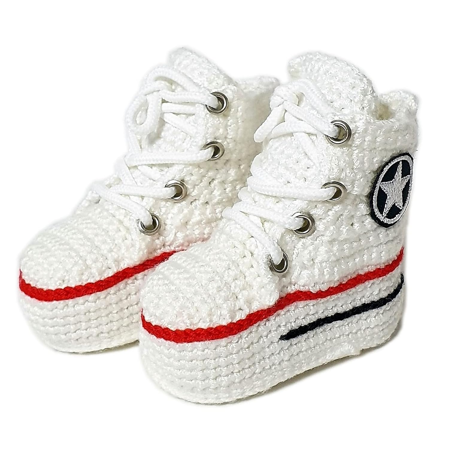 Handmade Toddler Crochet Canvas Sneakers with Personalized Design