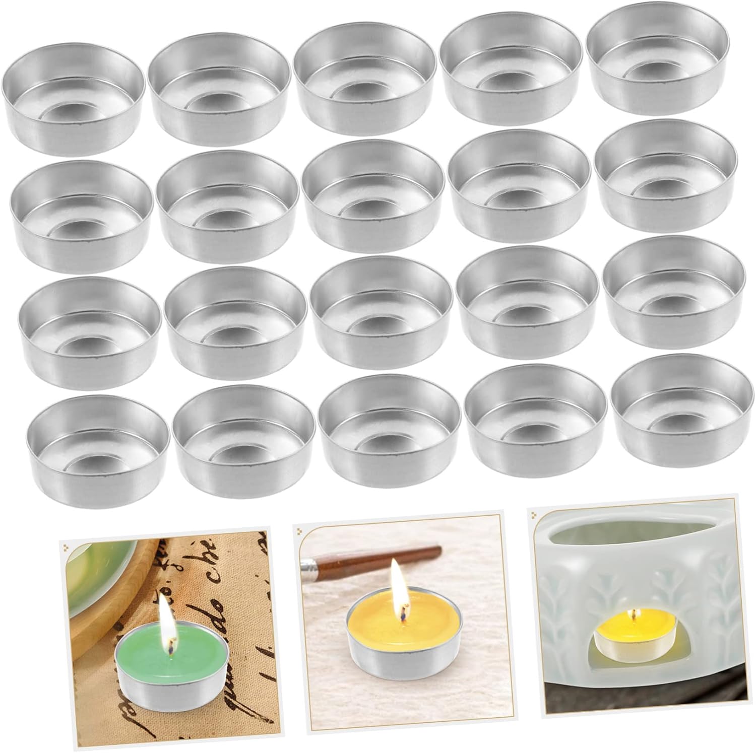 LIFKICH 500pcs Empty Tea Light Candle Containers for Candle Making