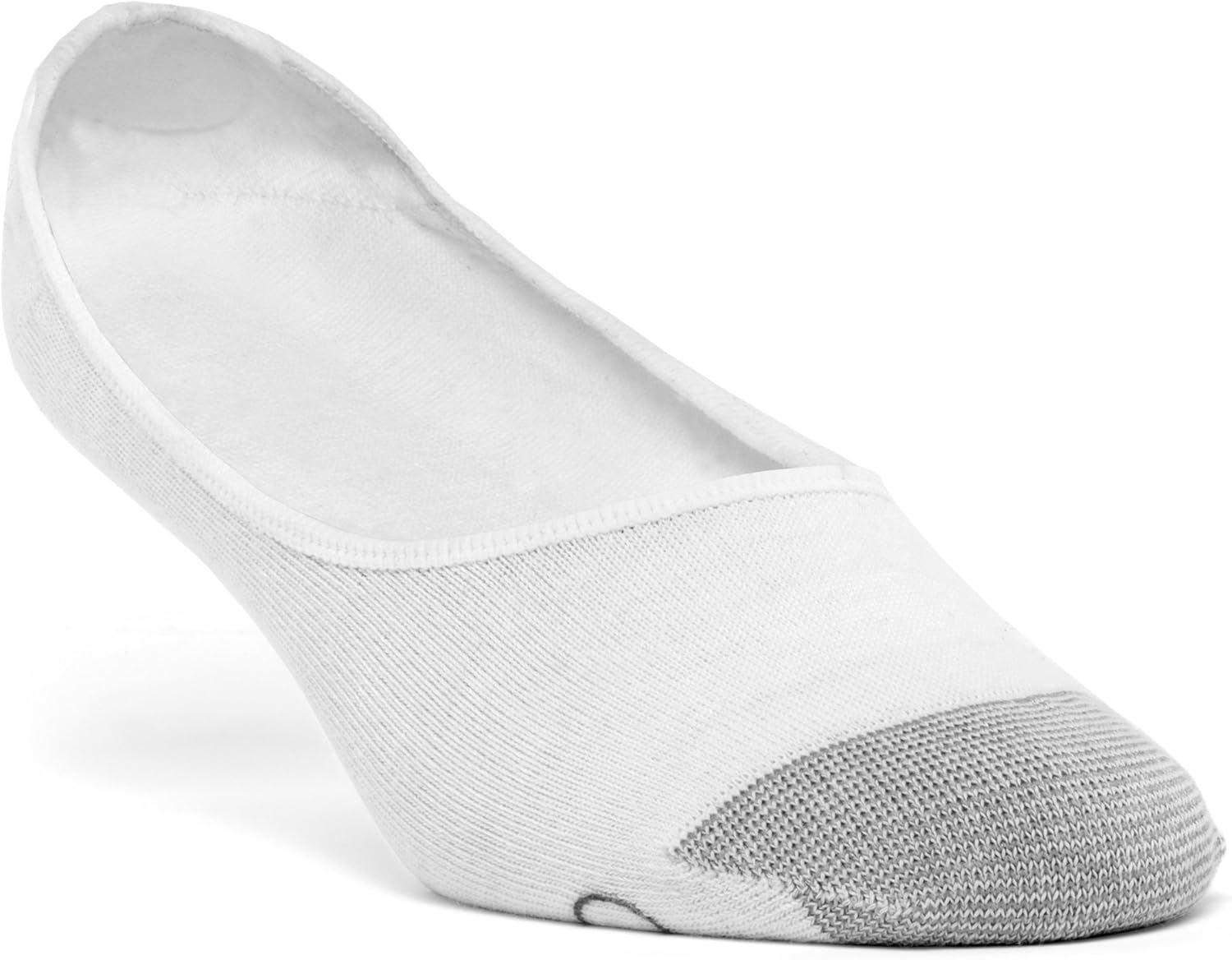 Galiva Mens Cotton Lightweight No Show Socks - 3 Pairs Medium White