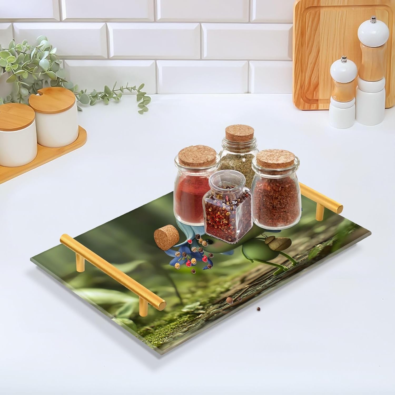 Fairy Cute Plants Vanity Tray Rectangle Acrylic