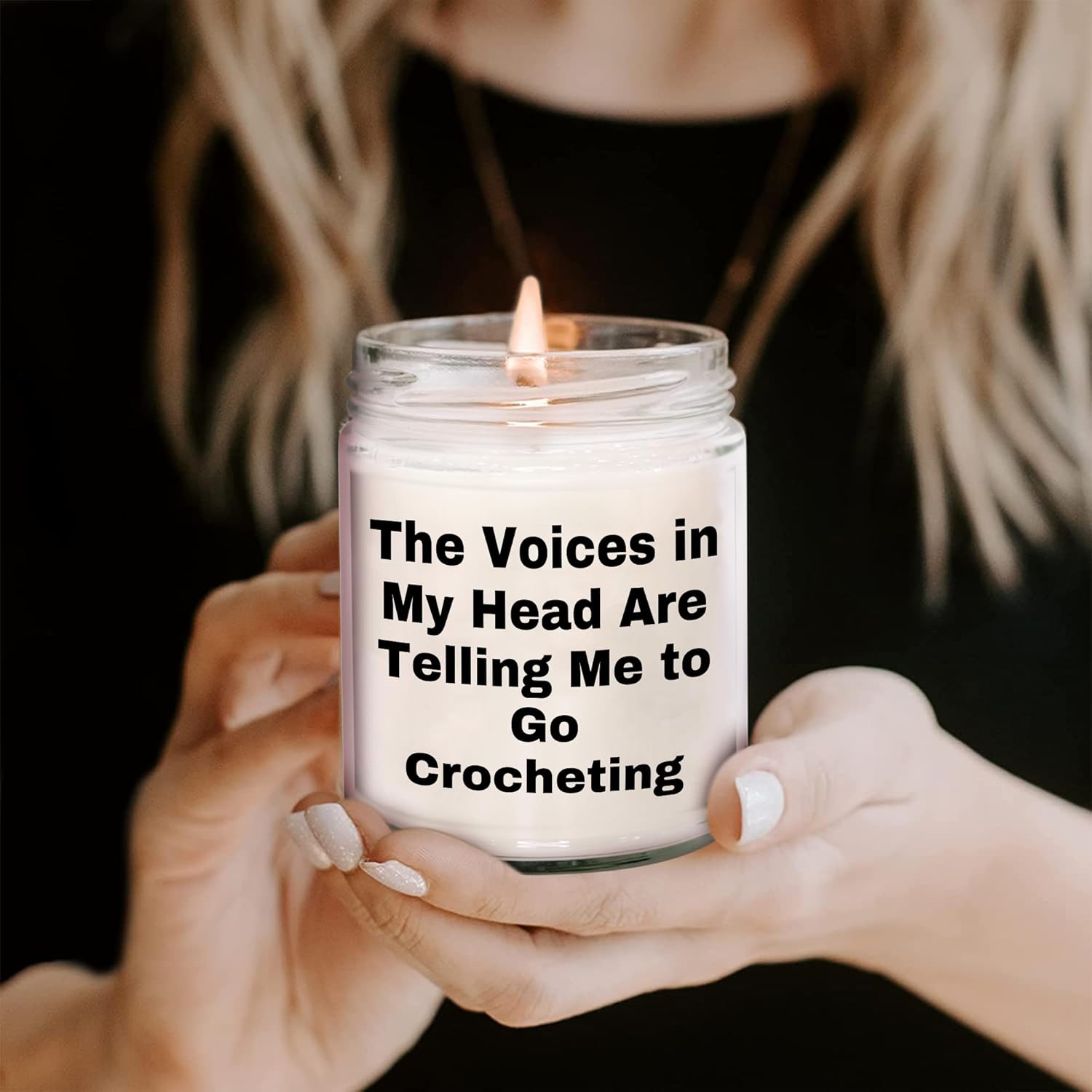 Funny Vanilla Soy Candle for Crocheting Enthusiasts 1