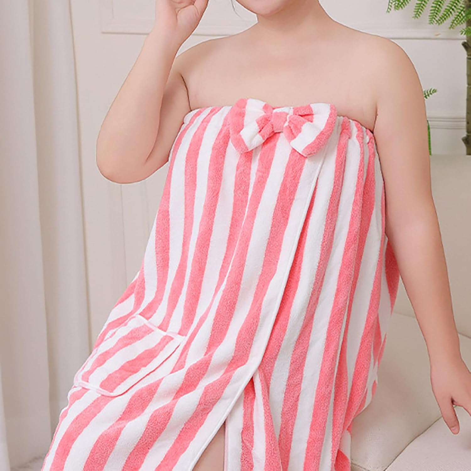 Oplxuo Plush Towel Wrap for Women and Girls 1