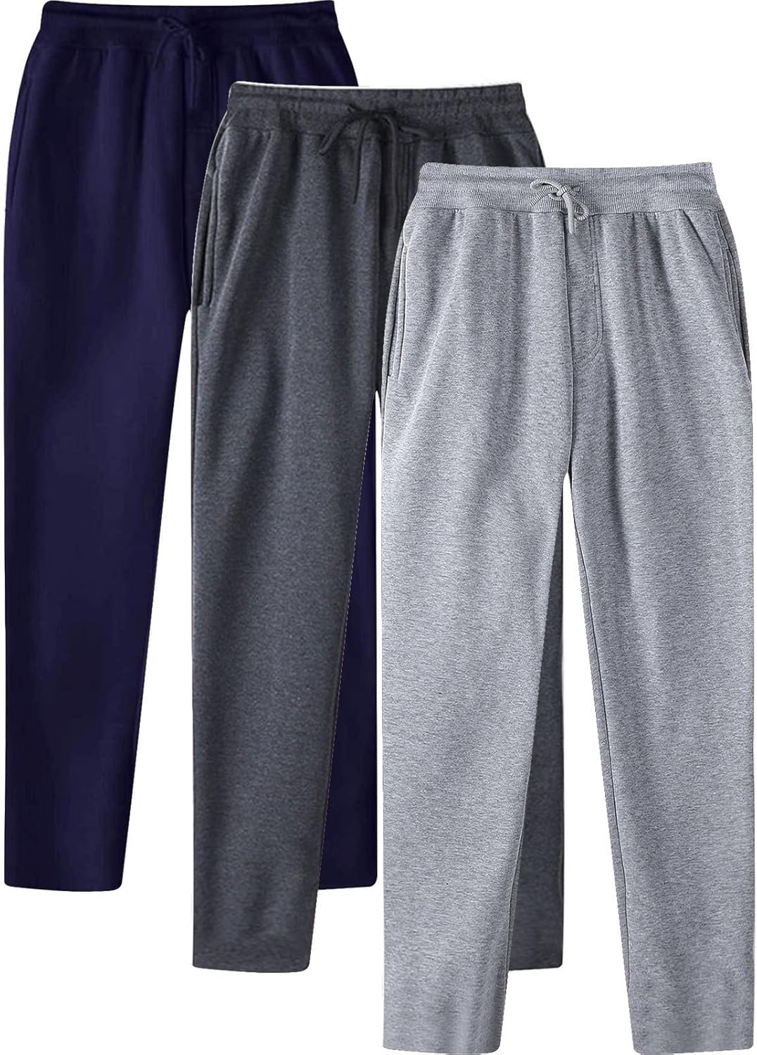 TTBDWiian Men 3 Pack Jogger Sweatpants Loose Running Casual Trousers