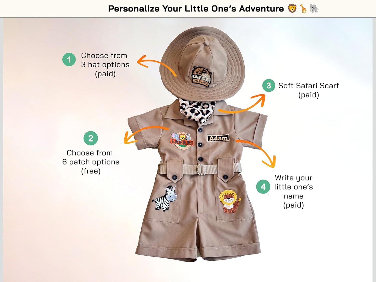 Personalized Safari Explorer Costume for Toddler 1