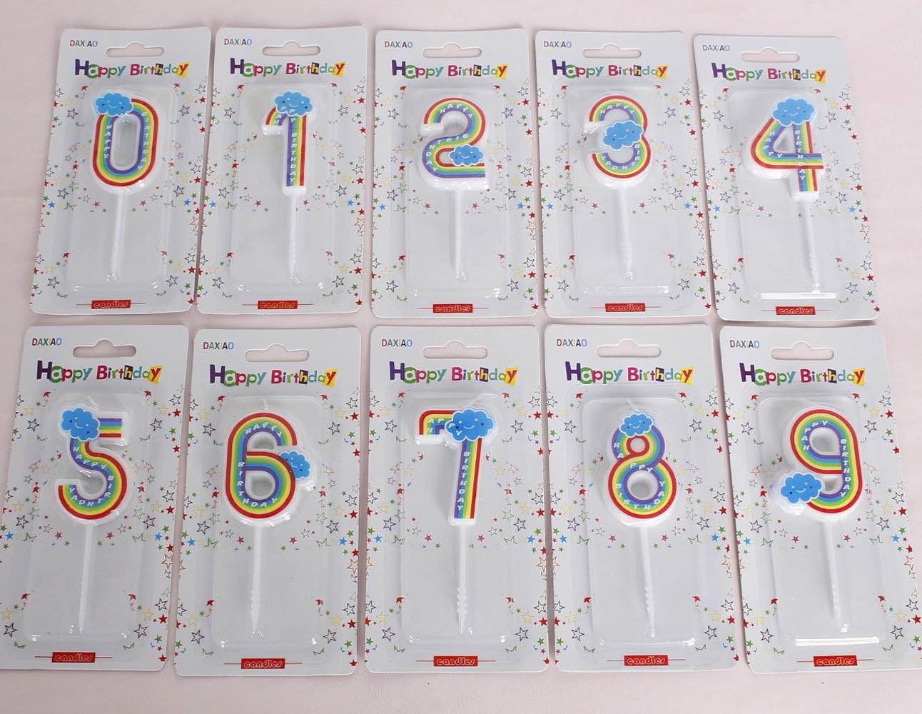 T-shin Rainbow Number 1 Birthday Candle for Baby Kids