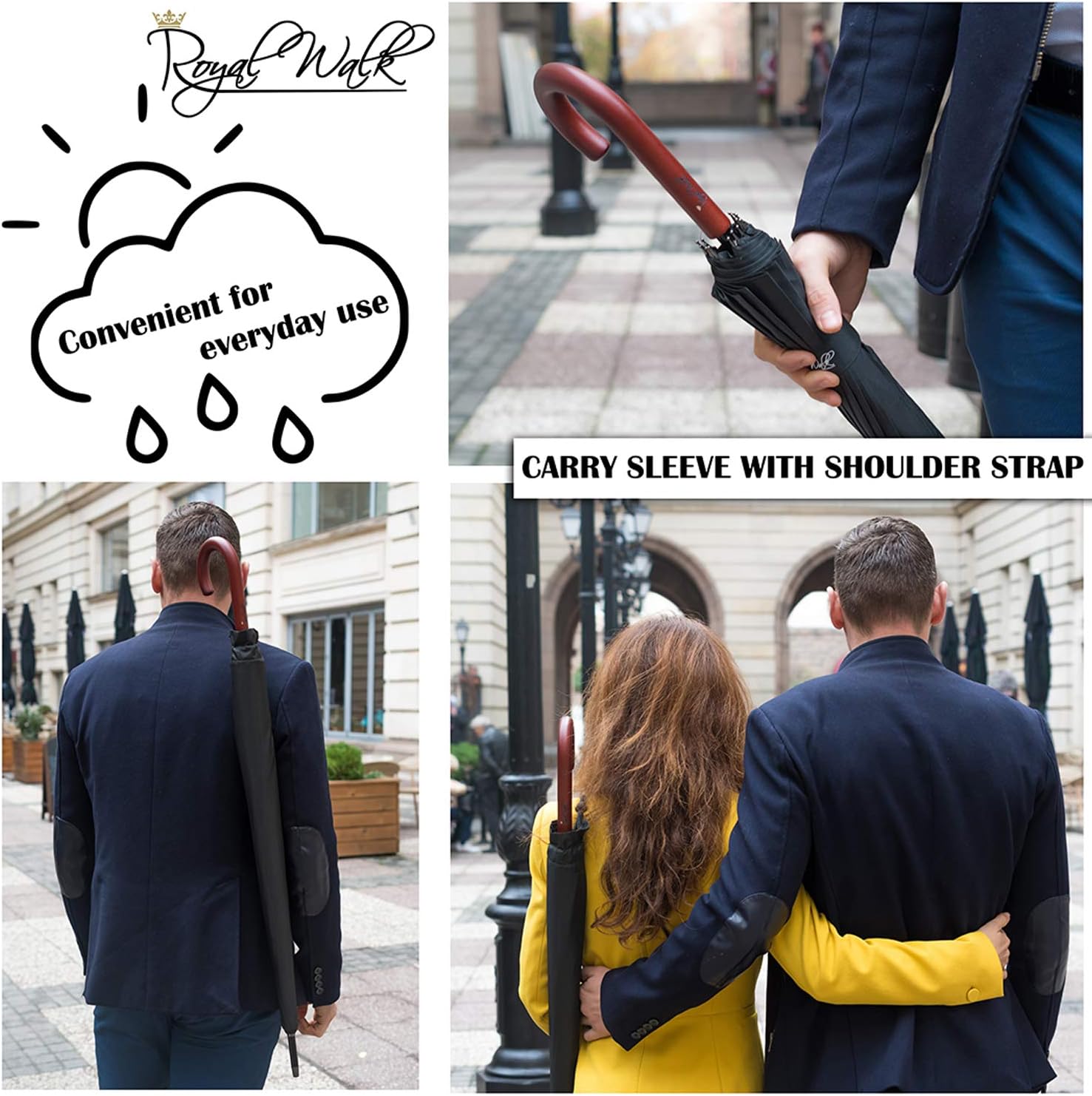 Royal Walk 54 Inch Windproof Large Umbrella for 2 Persons