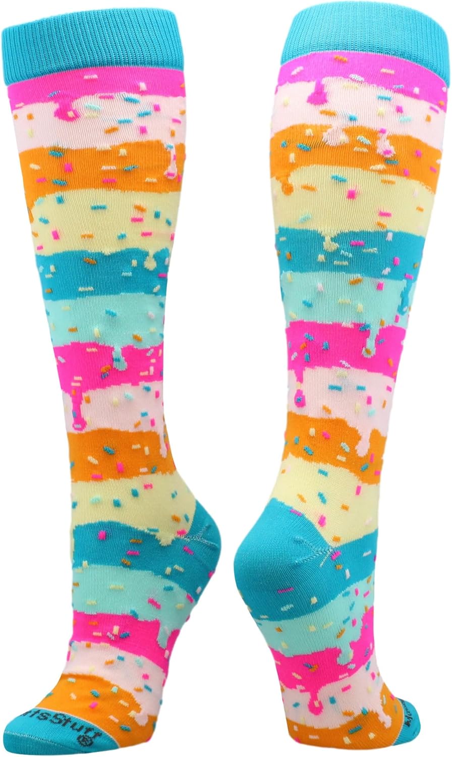 MadSportsStuff Rainbow Sprinkles Socks for Soccer Softball