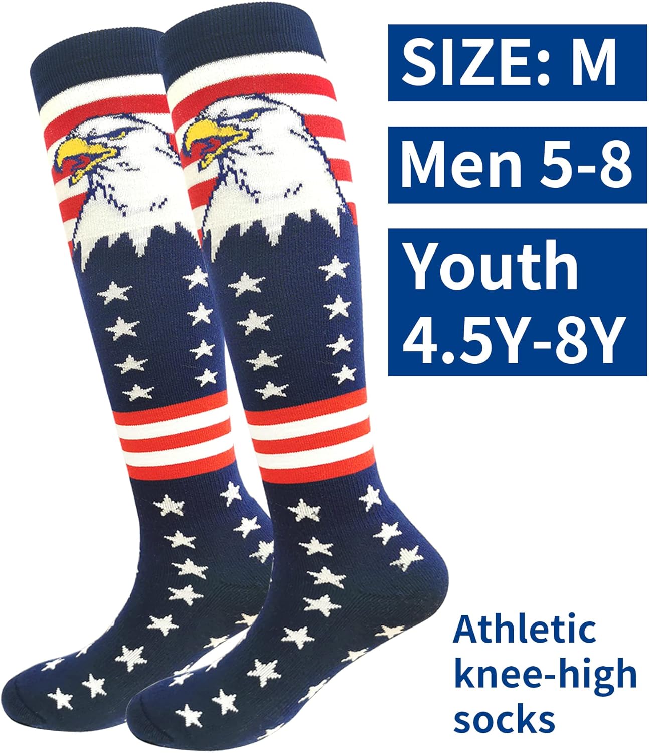 ORTCI American Flag Knee High Socks for Men Youth Boys 1
