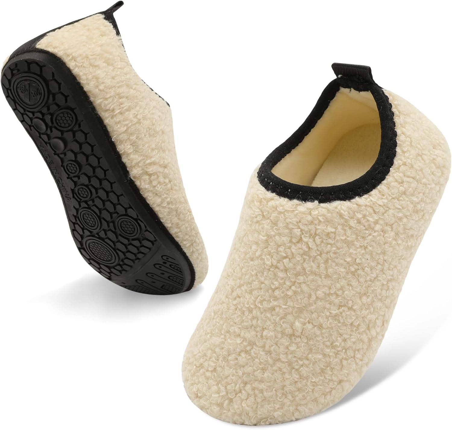 QFH Toddler Slippers with Soft Velvet Lining