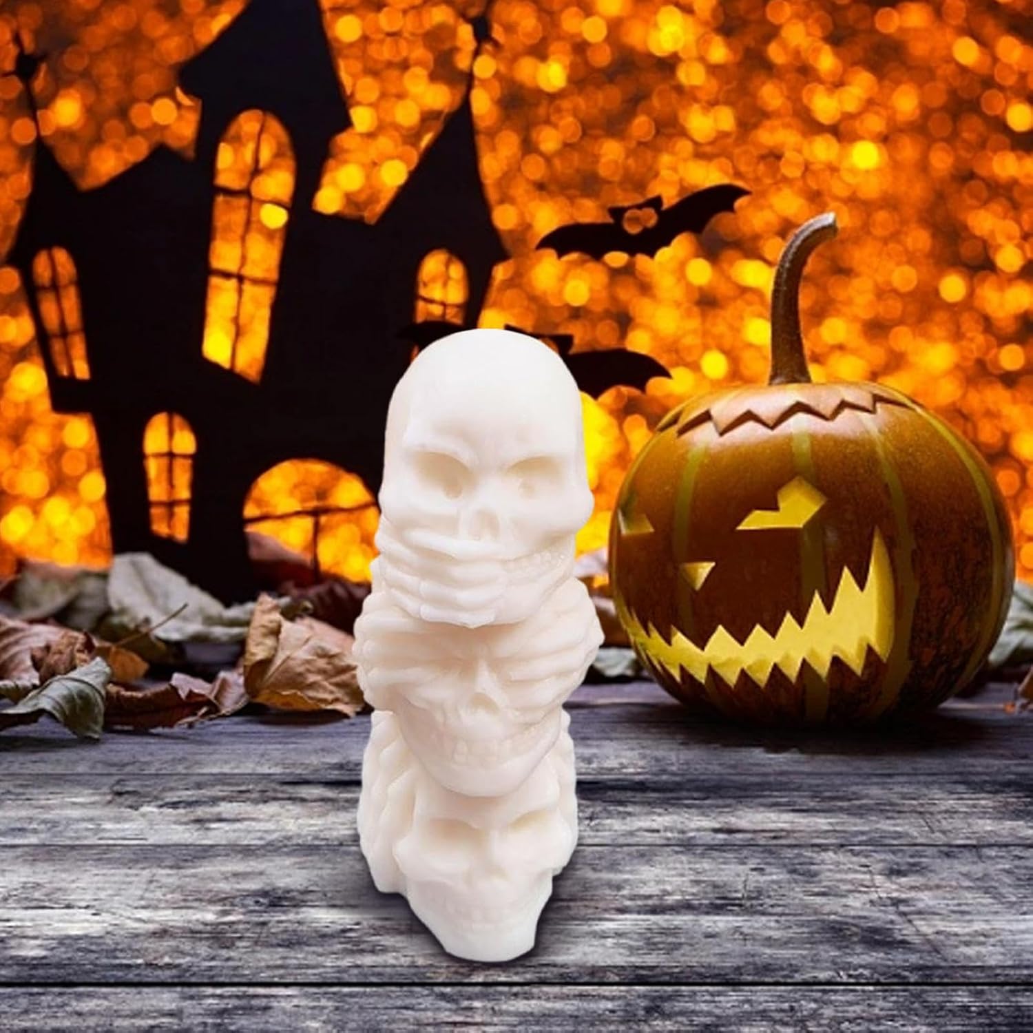 Decorhome Skull Silicone Candle Mold Gothic Stacking Design