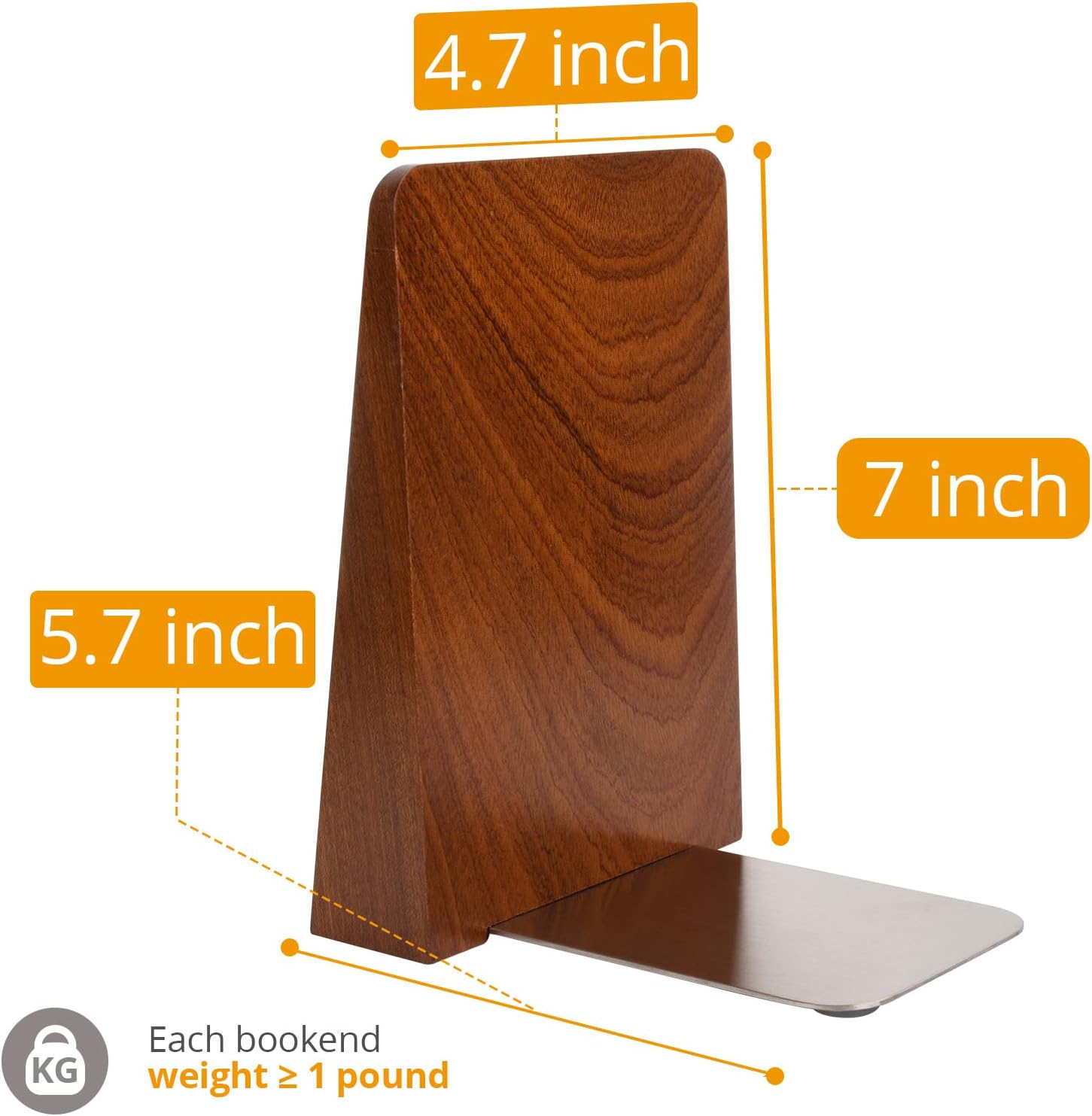DRELIFAM Wood Book Ends Heavy Duty Decorative for Shelves