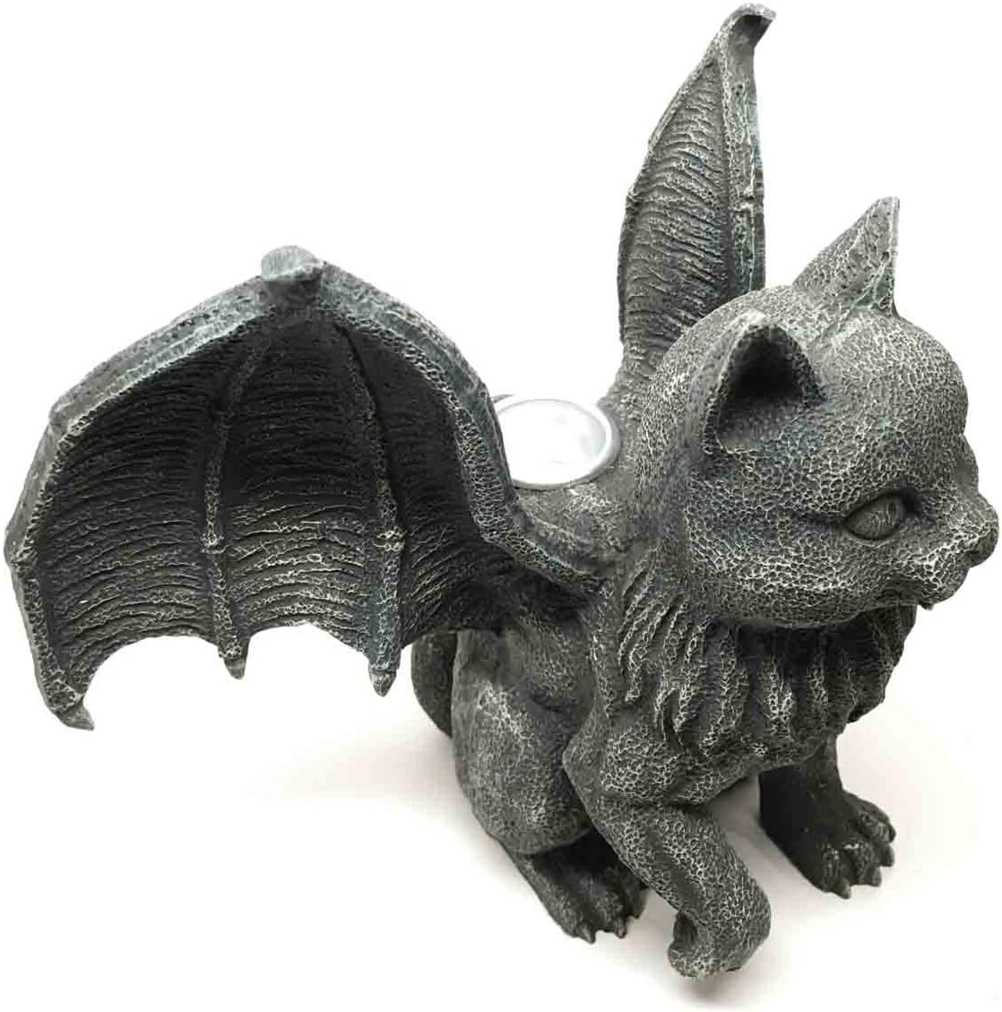 Vampire Dracula Fanged Cat Gargoyle Candleholder Figurine 1