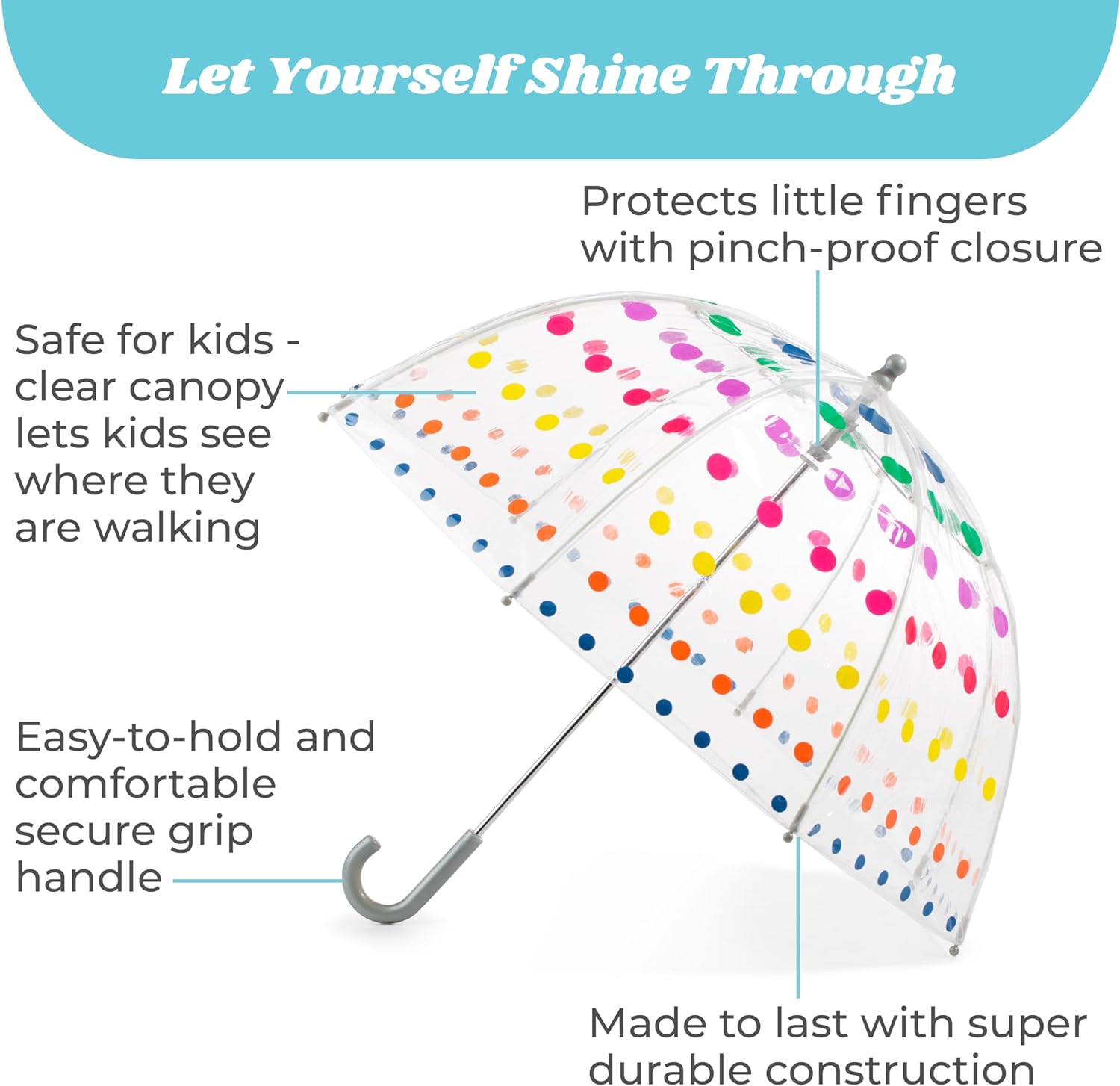 Totes Kids Clear Bubble Umbrella with Dome Canopy 1