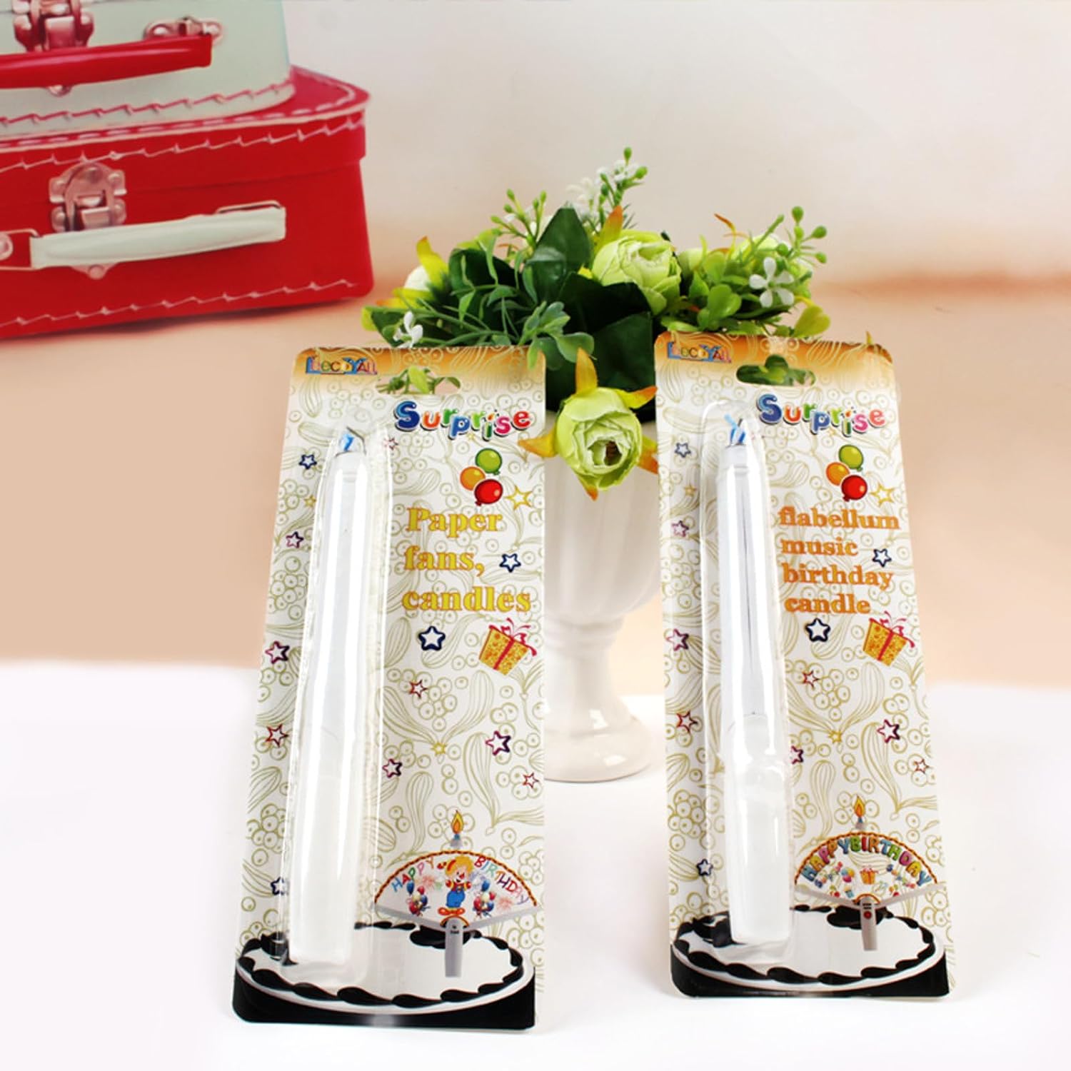T-shin Surprise Paper Fan Birthday Candle