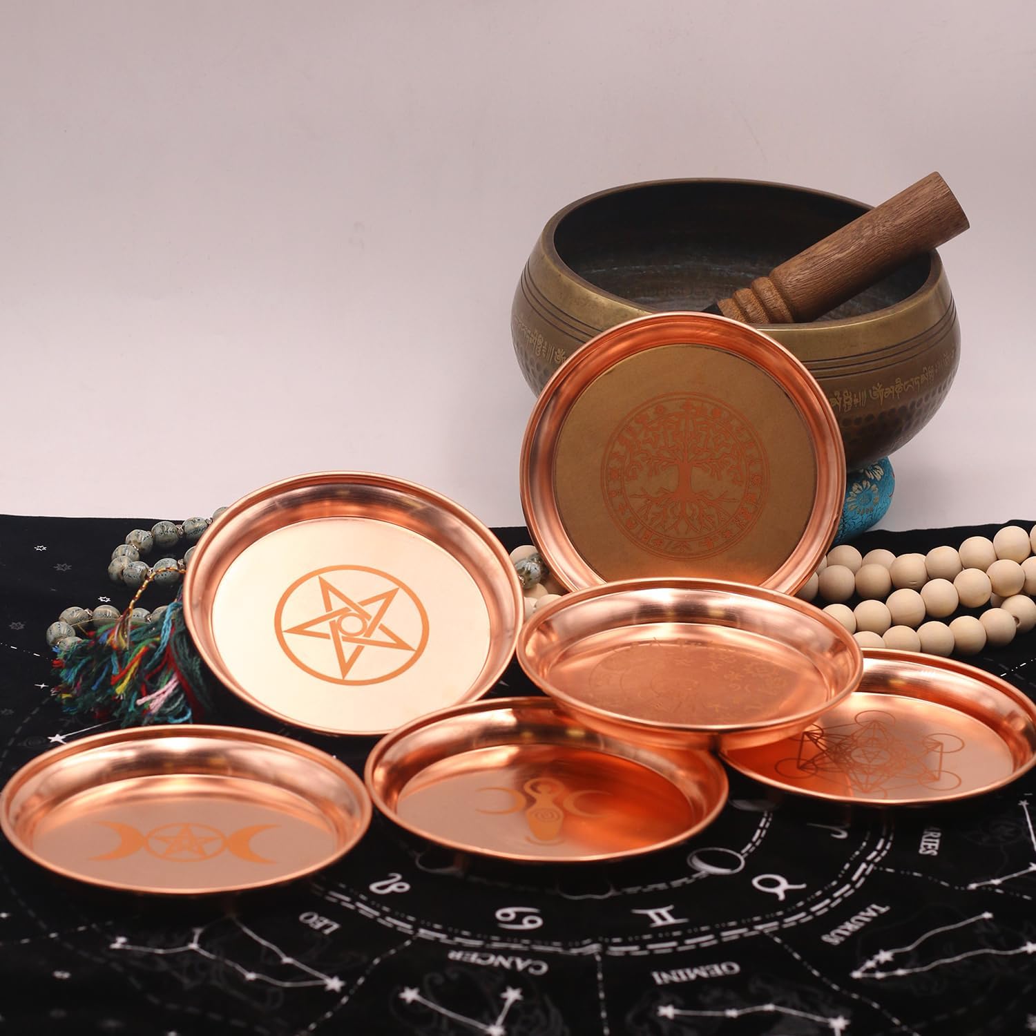 Amitofo Copper Offering Bowl for Altar and Ritual Use