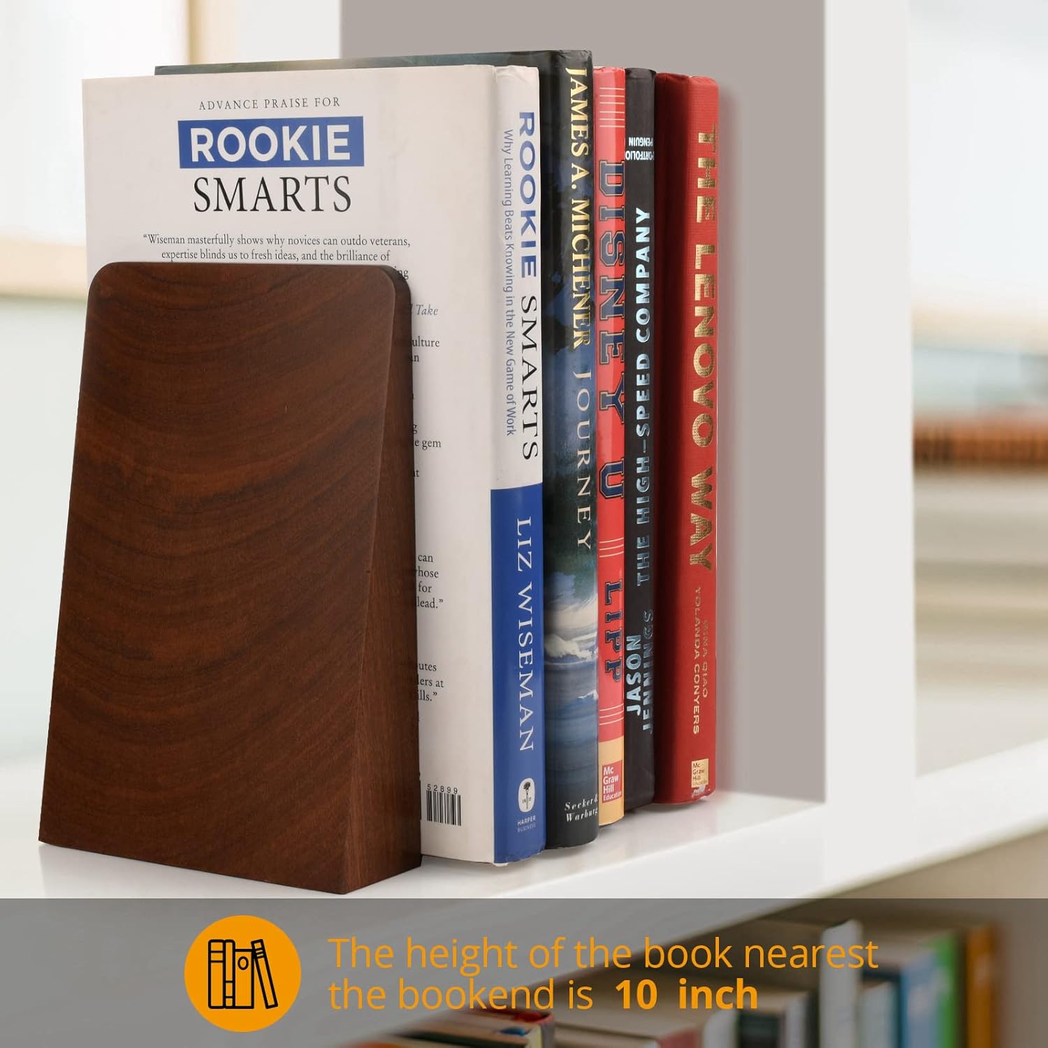 DRELIFAM Wood Book Ends Heavy Duty Decorative for Shelves