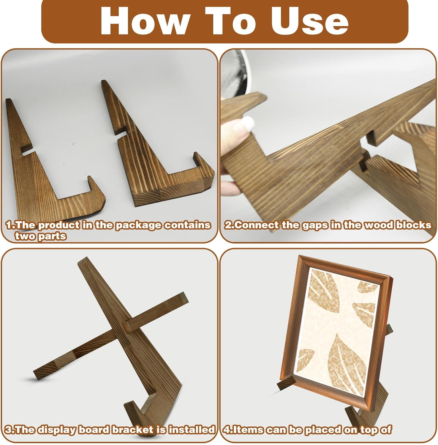 CANIPHA Wooden Display Stand for Cookbook Photo Plate Decorations