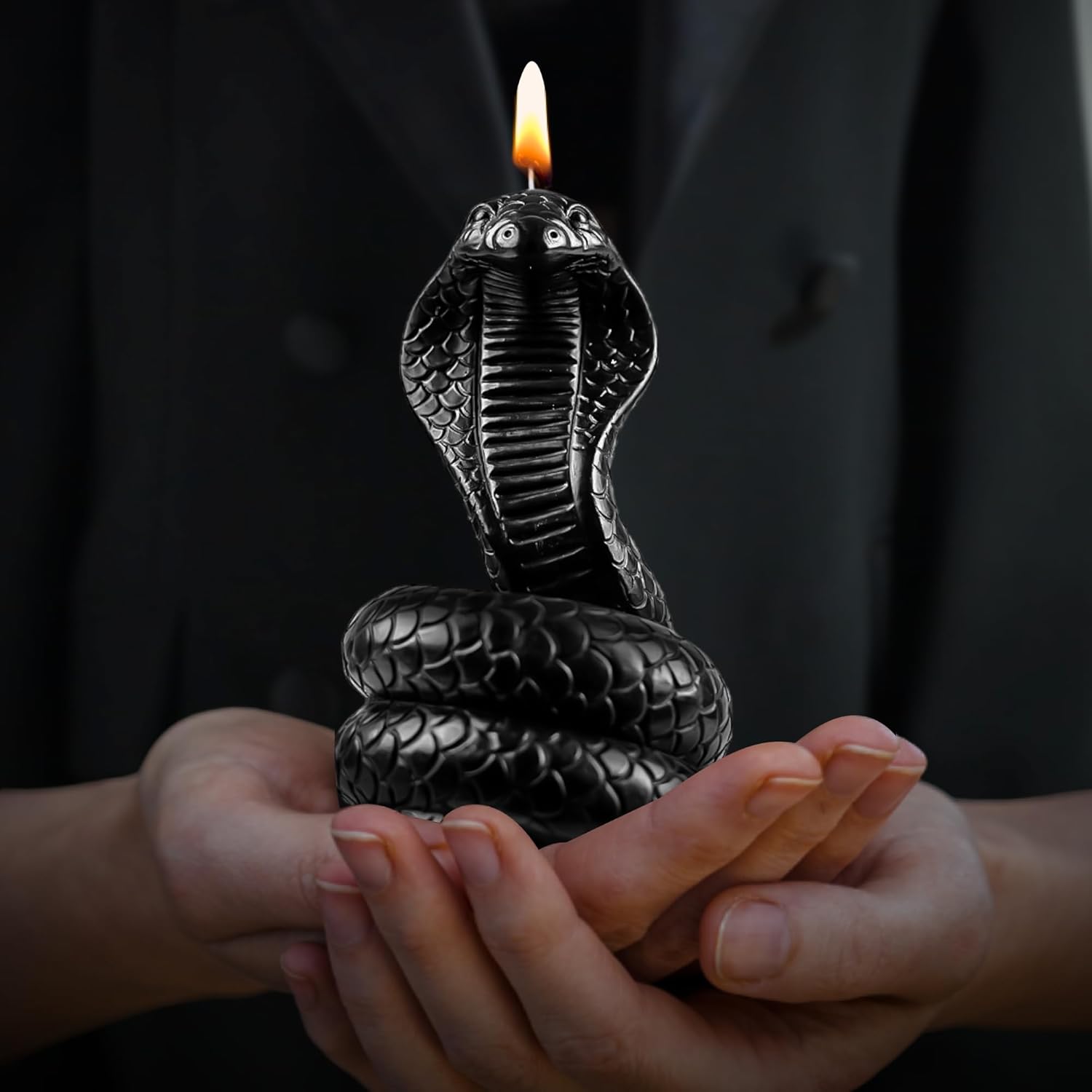 Gothic Black Cat Snake Candle Set - Gothic Decor Gift 1
