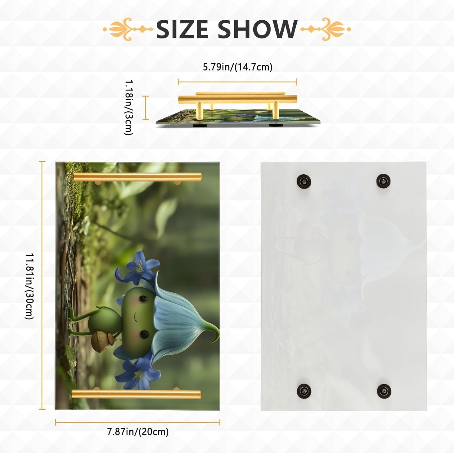 Fairy Cute Plants Vanity Tray Rectangle Acrylic