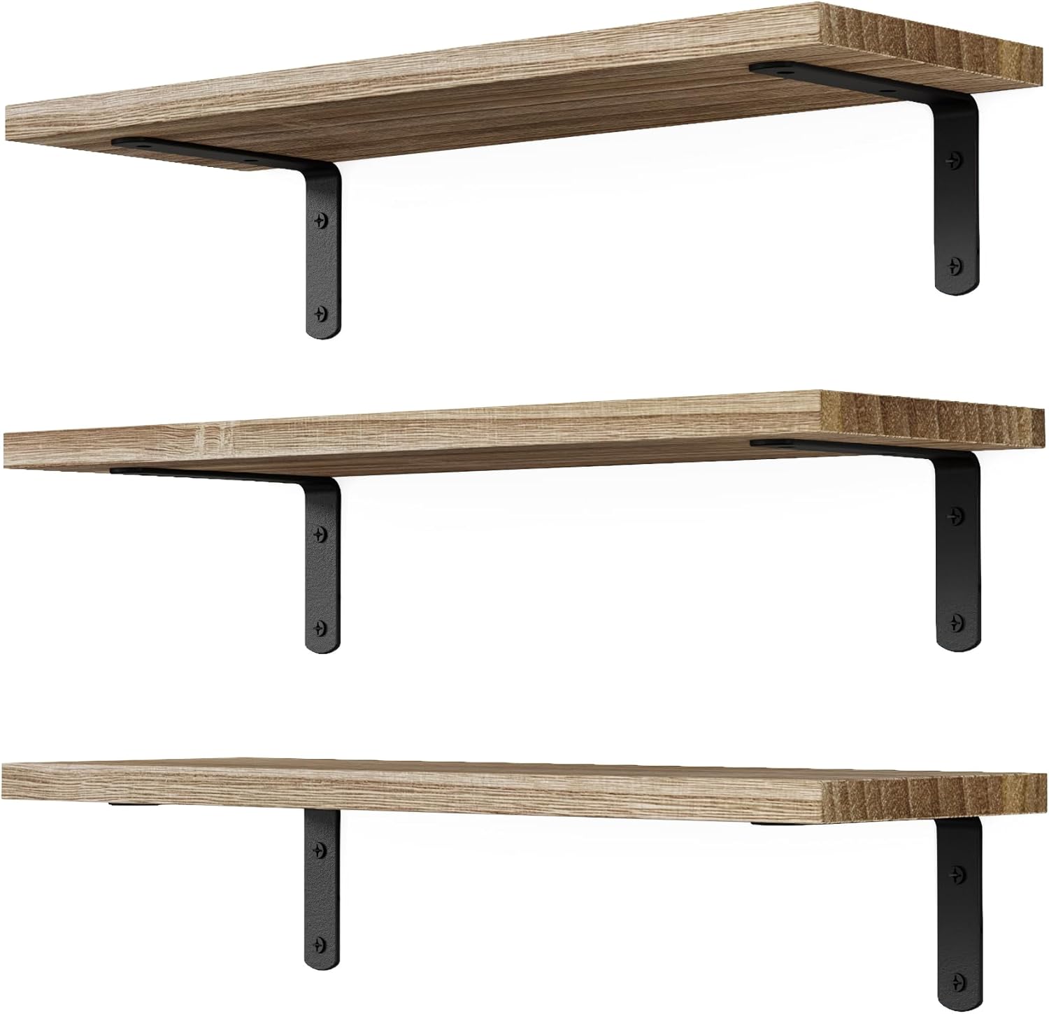 DOLLFIO 3 Set Floating Wall Shelves - Rustic Brown