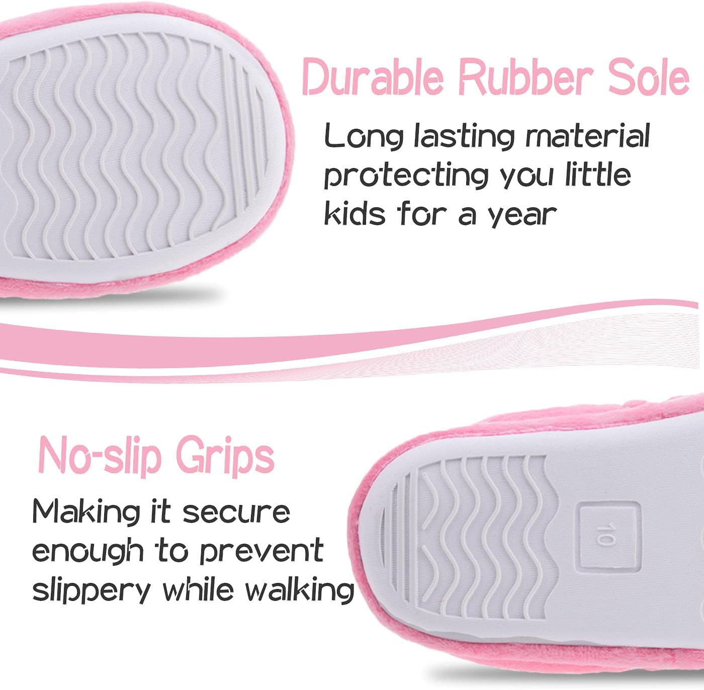 MIXIN Cute Kids Slippers with Memory Foam and Rubber Sole